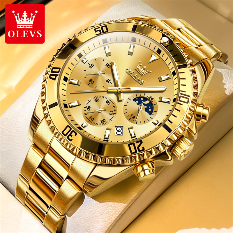 Luxury Watch Mockup - OLEVS Watch Men Top Brand Luxury