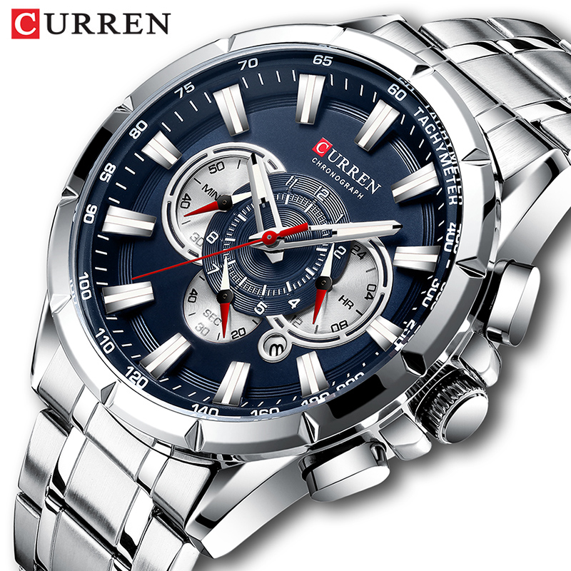 Luxury Watch Mockup - CURREN Wrist Watch Men Waterproof Chronograph