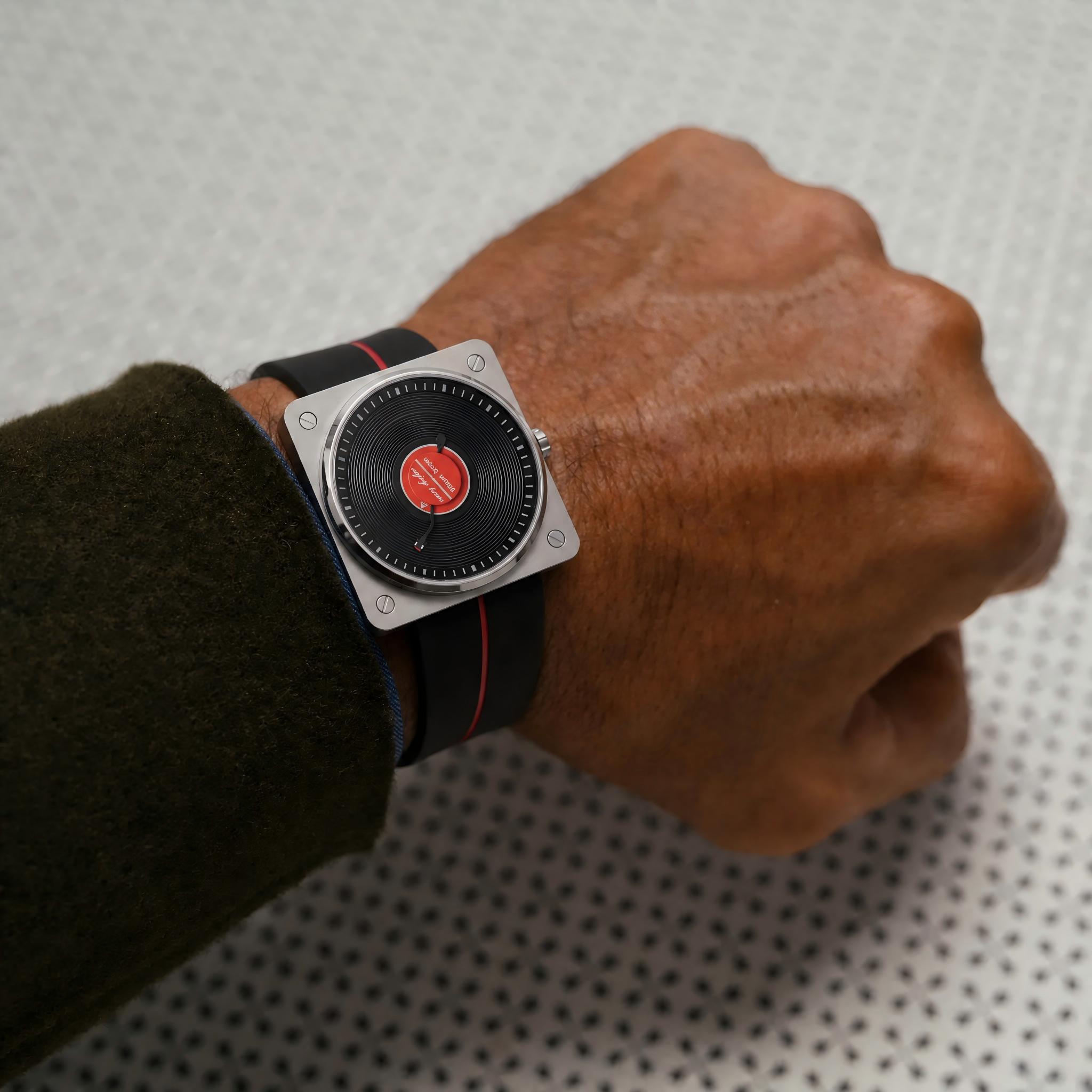 Luxury Watch Mockup - SKU Vinyl Record Quartz Men's Watches