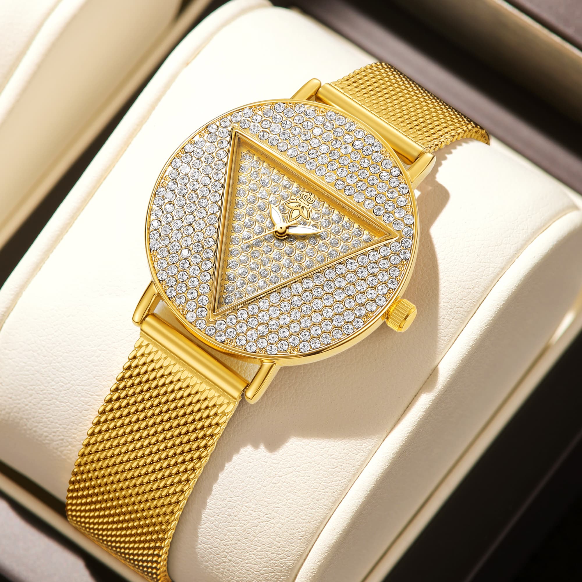 Watch Triangle Luxury - YaLaLuSi Luxury Gold Ladies Wristwatch Unique