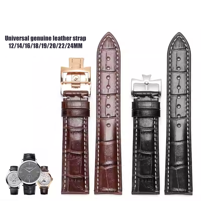 Luxury Watch Constantine - Luxury genuine leather watch strap bamboo-grain