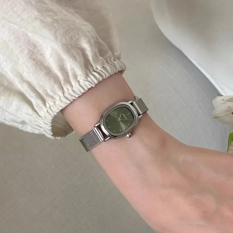 Luxury Watch Index - Small Oval Dial Green Watch Simple