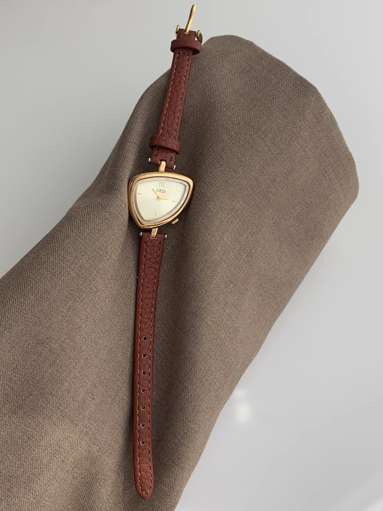 Women Quartz Watch Simple Gold - Watch Triangle Luxury 评论和价格