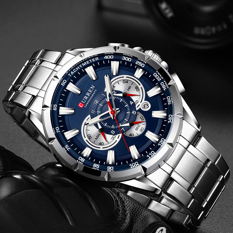 CURREN Wrist Watch Men Waterpr - Luxury Watch Mockup 评论和价格