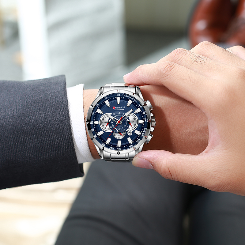 CURREN Wrist Watch Men Waterpr - Luxury Watch Mockup 评论和价格