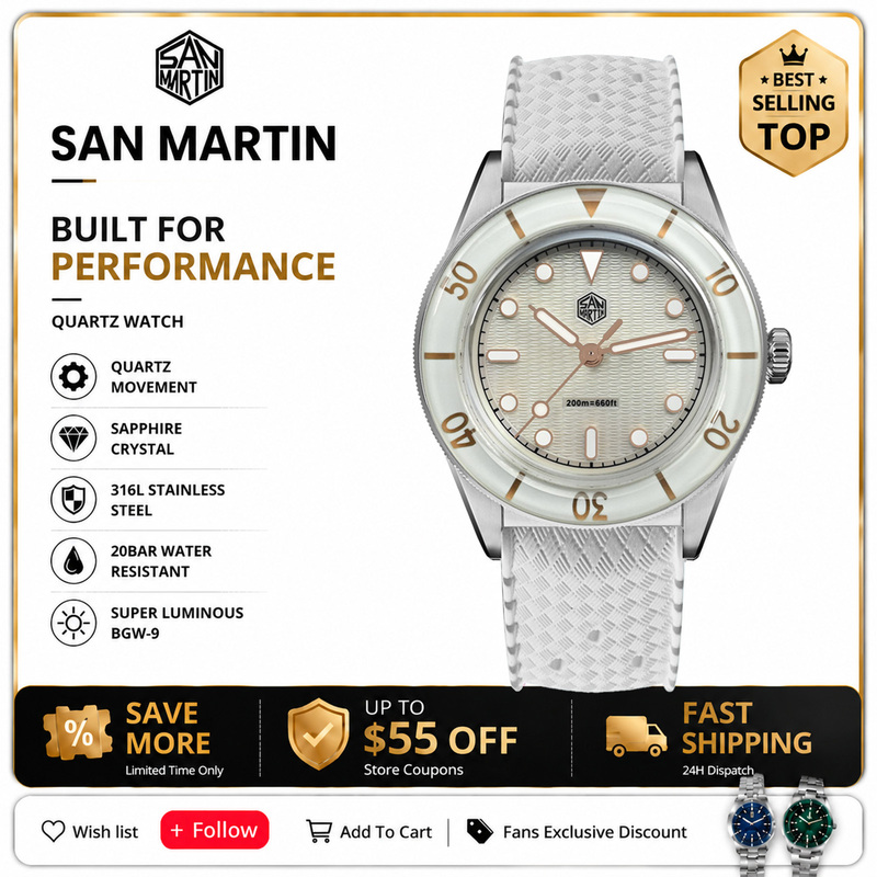 San Martin 32.5mm Women's Quar - Guilloché Dial Watch 评论和价格