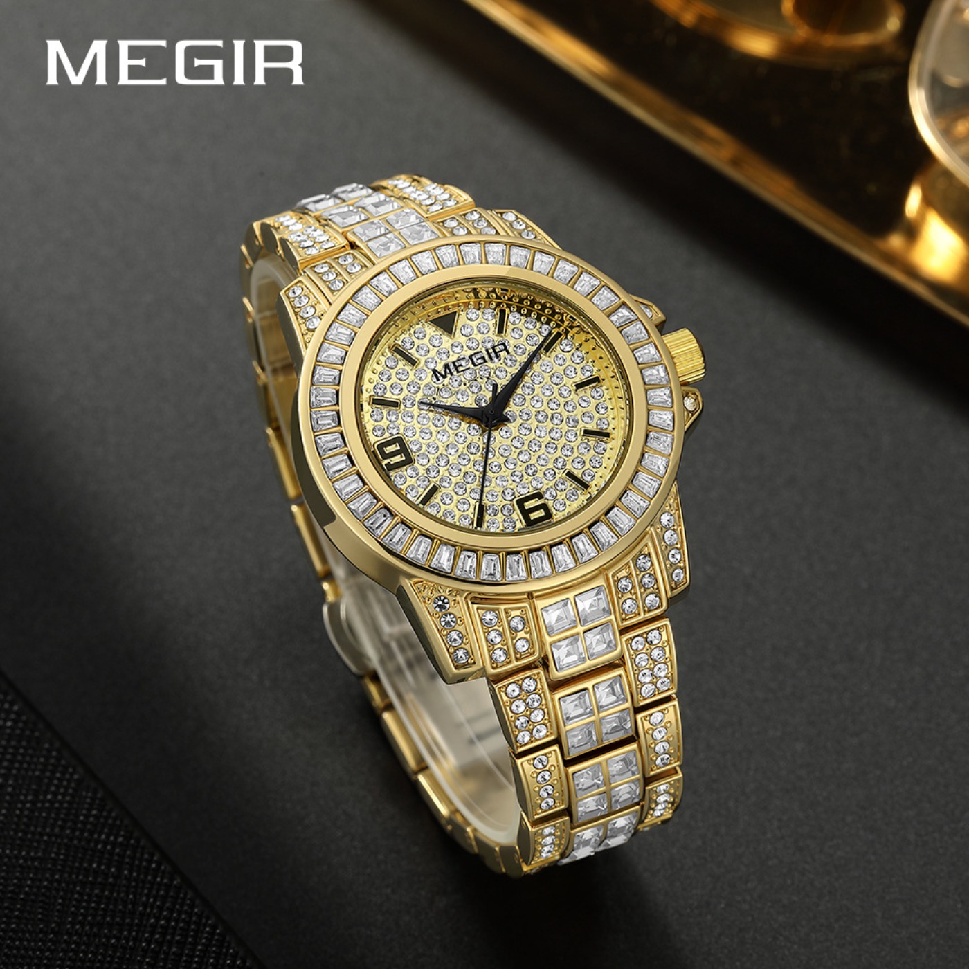 MEGIR Luxury Diamond Watches U - Luxury Watch Straps 评论和价格