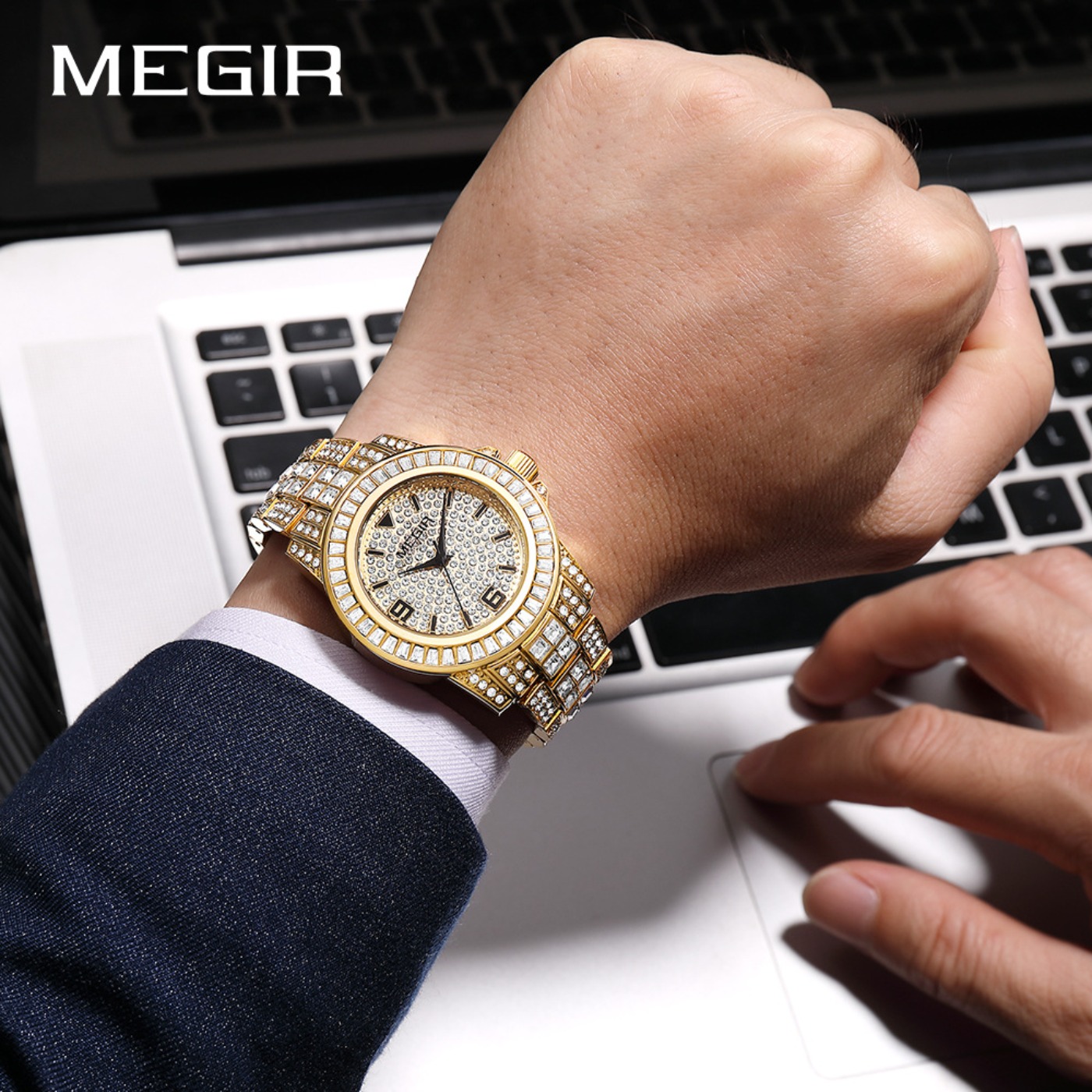 MEGIR Luxury Diamond Watches U - Luxury Watch Straps 评论和价格