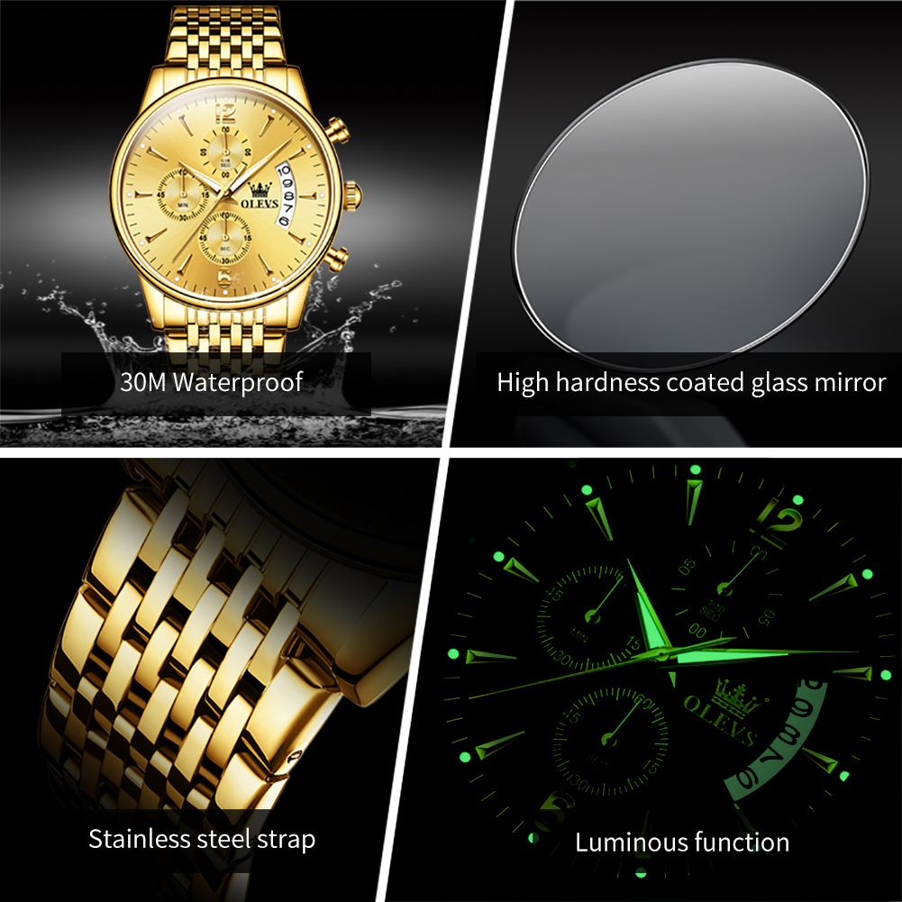 OLEVS Brand Luxury Gold Quartz - Luxury Watch Mockup 评论和价格