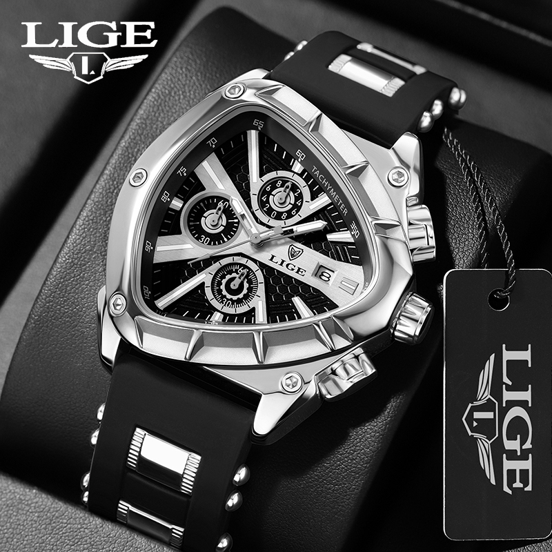 LIGE Fashion Men's Watch Luxur - Watch Triangle Luxury 评论和价格