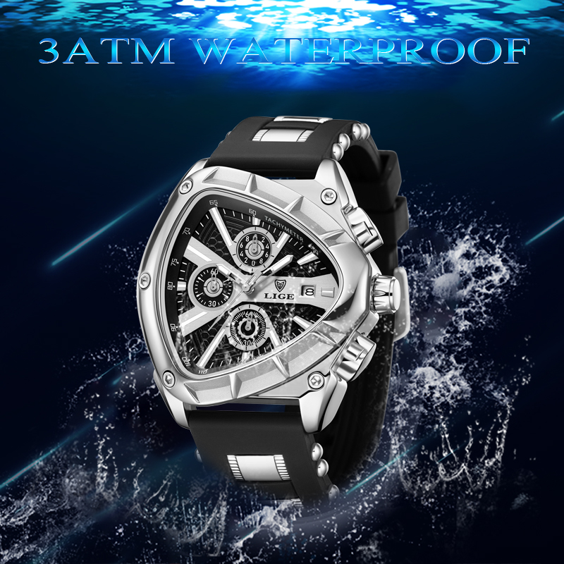LIGE Fashion Men's Watch Luxur - Watch Triangle Luxury 评论和价格